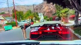 He knocks out a policeman by opening the door of his Lamborghini during a traffic stop without doing anything