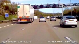 Lorry ‘sideswipes’ Mercedes in dramatic dashcam video