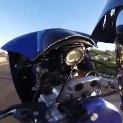 A motorcyclist has a blast playing smart on the highway