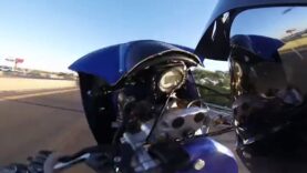 A motorcyclist has a blast playing smart on the highway