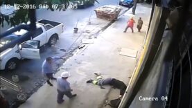 This thief is shot by the owner of the car!